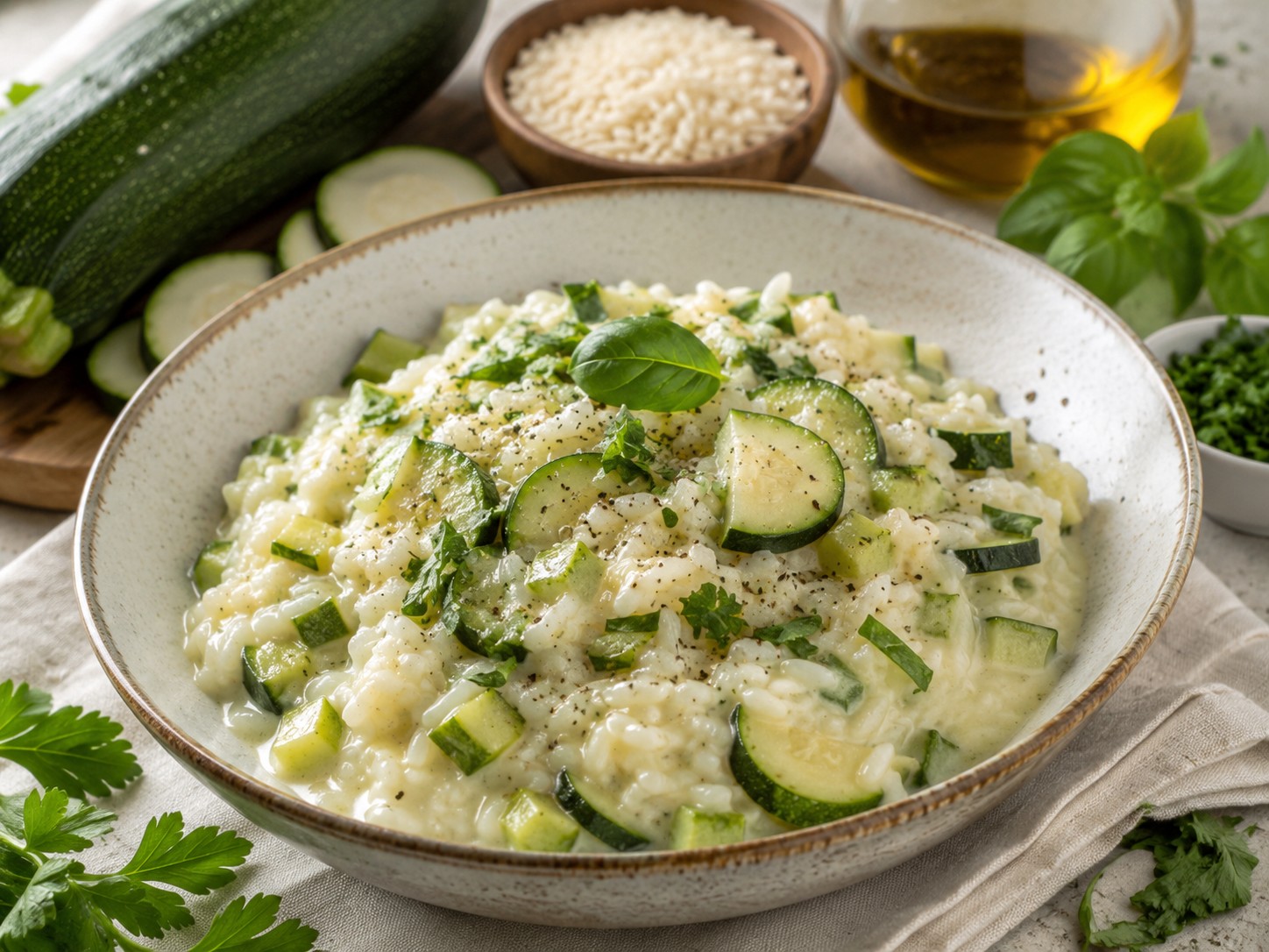Riz crémeux aux courgettes